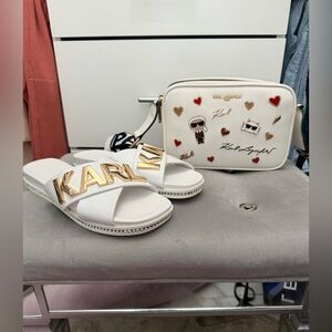 Karl Lagerfeld crossbody and sandal size 9